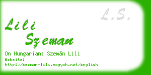 lili szeman business card